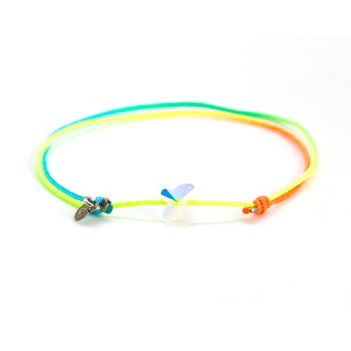 SWAROVSKI kristályos SZABADSÁG karkötő neon zsinóron