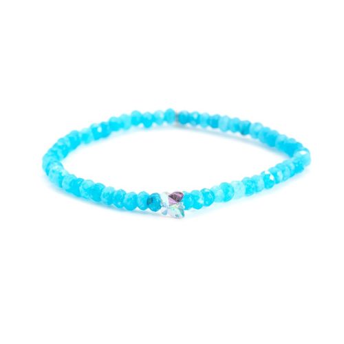 Achát FREEDOM karkötő SWAROVSKI pillangó kristállyal