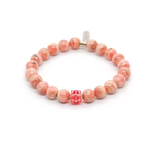 LOVE IS ALL rodokrozit karkötő SWAROVSKI kristályokkal