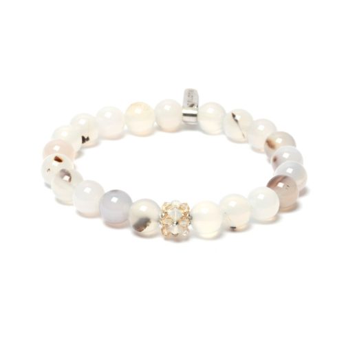 MONTHS achát karkötő SWAROVSKI kristályokkal 