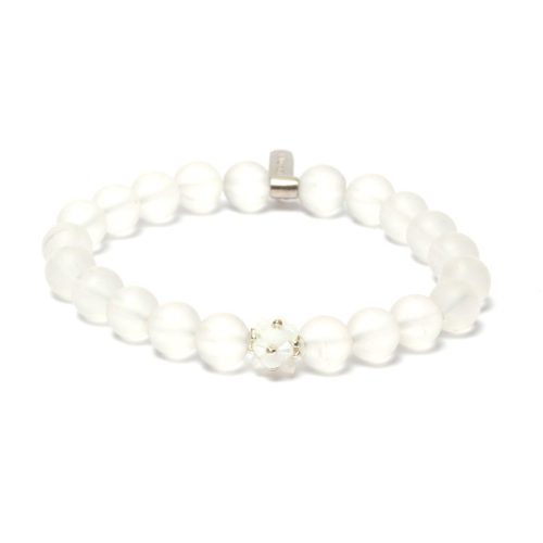 MONTHS matt hegyikristály karkötő  SWAROVSKI kristályokkal 