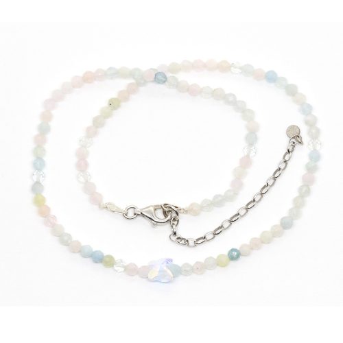 Ezüst nyaklánc  BERILLekkel és SWAROVSKI pillangóval