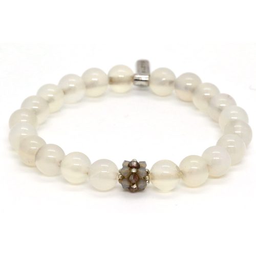 Achát karkötő SWAROVSKI kristályokkal 