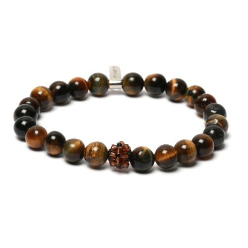 YOU&I férfi sólyomszem karkötő SWAROVSKI kristályokkal 