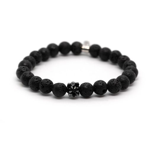 YOU&I férfi lávakő karkötő SWAROVSKI kristályokkal 