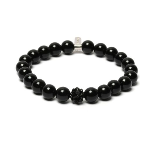 YOU&I női ónix karkötő SWAROVSKI kristályokkal 