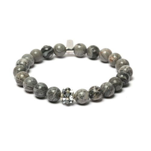 YOU&I női jáspis karkötő  SWAROVSKI kristályokkal 